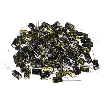 uxcell Uxcell Aluminum Radial Electrolytic Capacitor with 100uF 50V 105 Celsius Life 2000H 8 x 12 mm Black 100pcs