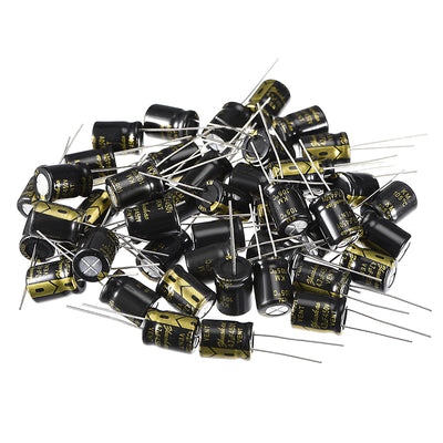 uxcell Uxcell Aluminum Radial Electrolytic Capacitor with 4.7uF 450V 105 Celsius Life 2000H 10 x 13 mm Black 50pcs