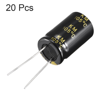 Harfington Uxcell Aluminum Radial Electrolytic Capacitor with 4700uF 25V 105 Celsius Life 2000H 16 x 26 mm Black 20pcs