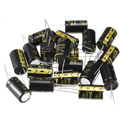 Harfington Uxcell Aluminum Radial Electrolytic Capacitor with 4700uF 25V 105 Celsius Life 2000H 16 x 26 mm Black 20pcs