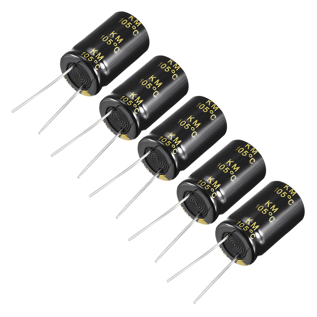 uxcell Uxcell Aluminum Radial Electrolytic Capacitor with 4700uF 25V 105 Celsius Life 2000H 16 x 26 mm Black 5pcs