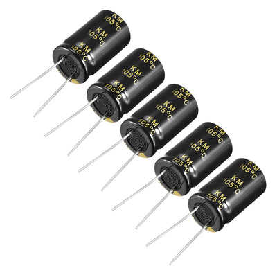 Harfington Uxcell Aluminum Radial Electrolytic Capacitor with 4700uF 25V 105 Celsius Life 2000H 16 x 26 mm Black 5pcs