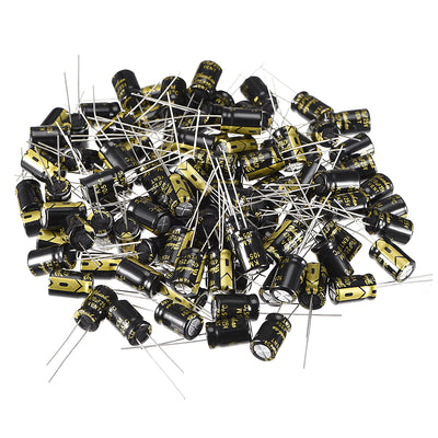 Harfington Uxcell Aluminum Radial Electrolytic Capacitor with 470uF 25V 105 Celsius Life 2000H 8 x 12 mm Black 100pcs