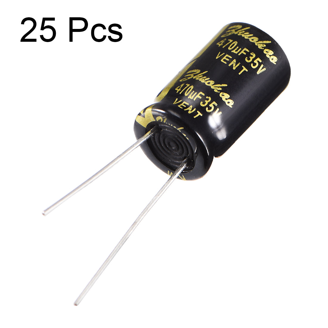 uxcell Uxcell Aluminum Radial Electrolytic Capacitor with 470uF 35V 105 Celsius Life 2000H 10 x 17 mm Black 25pcs