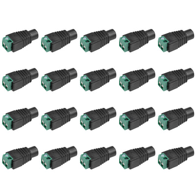 Harfington Uxcell 20Pcs Female 5.5x2.1mm DC Power Jack Adapter Connector for CCTV Security Camera