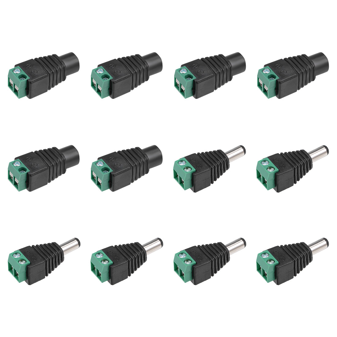 uxcell Uxcell 6Pairs 5.5x2.1mm Male Female DC Power Jack Connector for CCTV