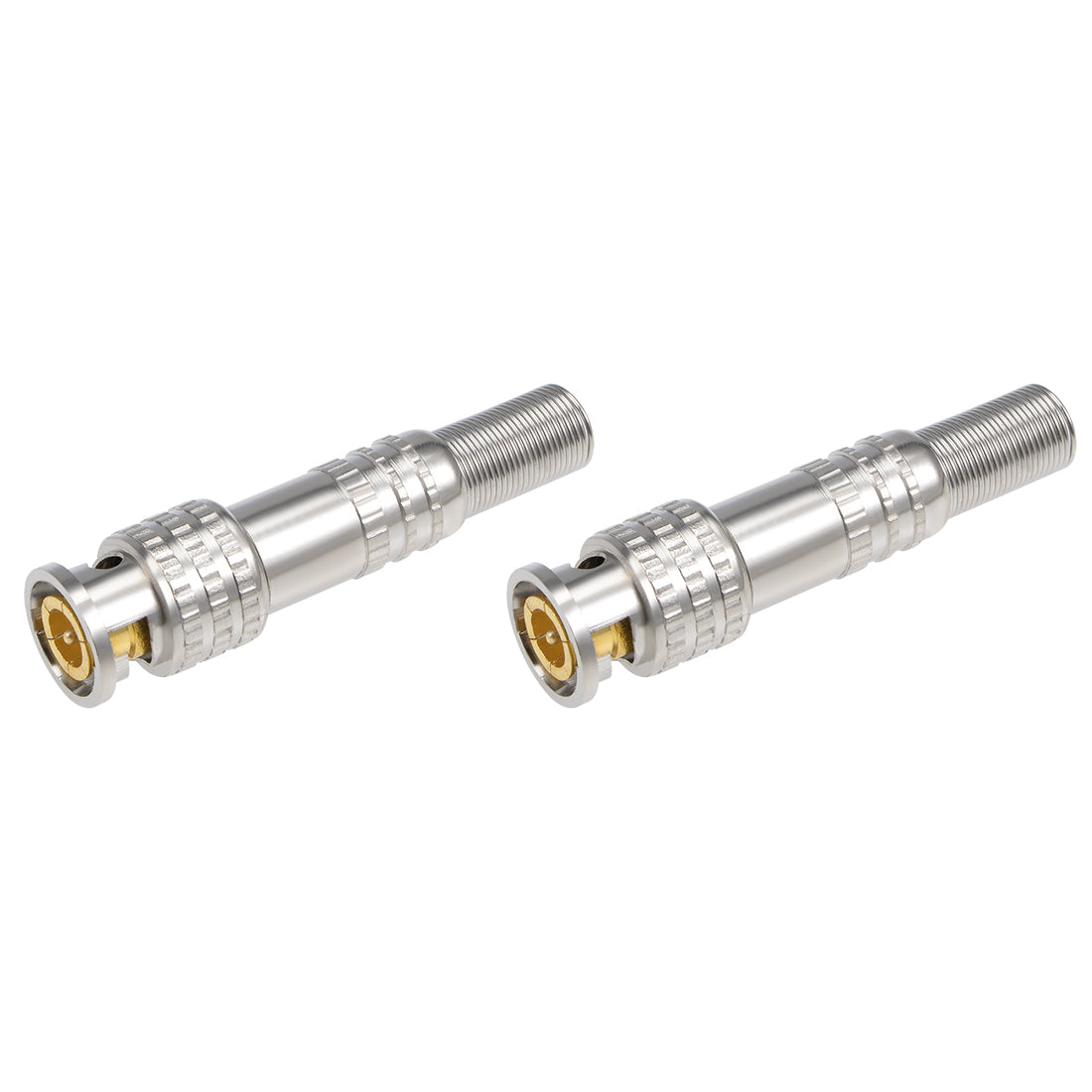 uxcell Uxcell 2pcs Solderless BNC Male Connector for CCTV Camera Coaxial Cable 56mm Length