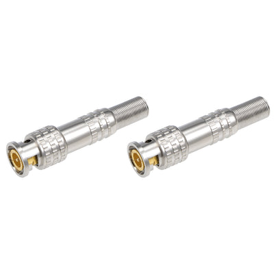 Harfington Uxcell 2pcs Solderless BNC Male Connector for CCTV Camera Coaxial Cable 56mm Length
