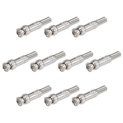 Harfington Uxcell 10pcs Solder Spring BNC Male Connector for CCTV Camera RF Coaxial Cable