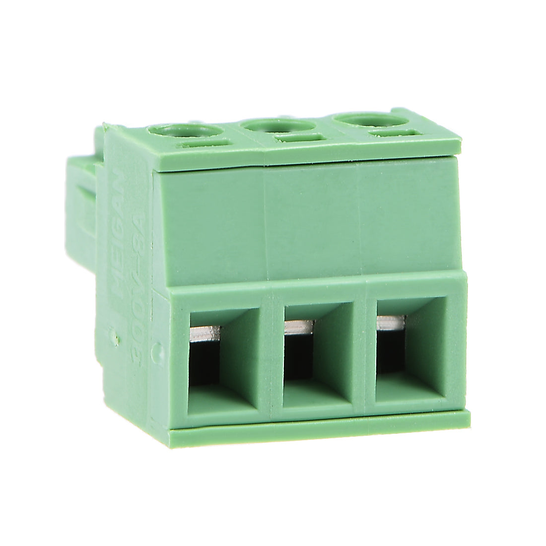 uxcell Uxcell 5Pcs AC300V 8A 3.81mm Pitch 3P Flat Angle Needle Seat Insert-In PCB Terminal Block Connector green