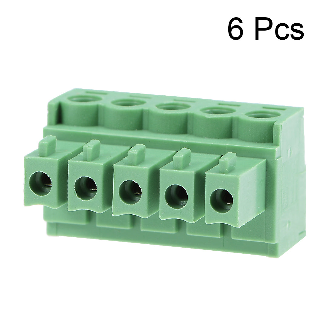 uxcell Uxcell 6Pcs AC300V 8A 3.81mm Pitch 5P Needle Seat Insert-In PCB Terminal Block green
