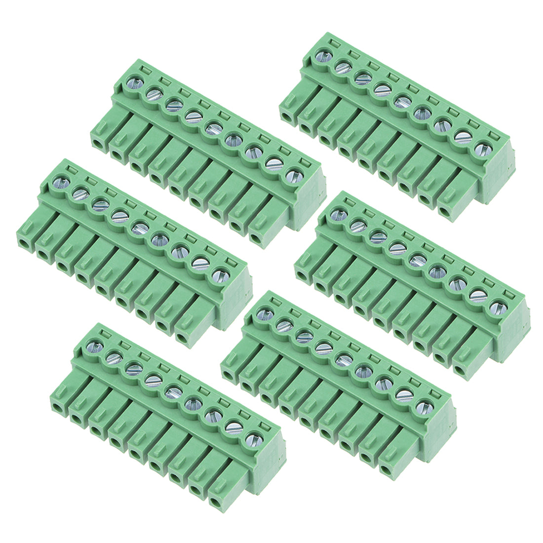 Uxcell 6Pcs AC300V 8A 3.81mm Pitch 9P Flat Angle Needle Seat Insert-In ...