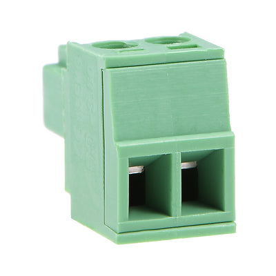 Harfington Uxcell 15Pcs AC300V 10A 3.81mm Pitch 2P Needle Seat Insert-In PCB Terminal Block green