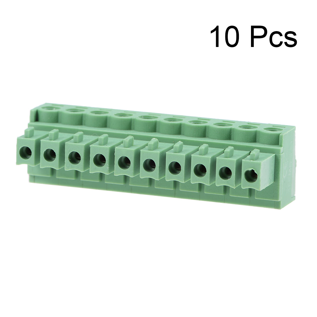 uxcell Uxcell 10Pcs AC300V 10A 3.81mm Pitch 10P Needle Seat Insert-In PCB Terminal Block green