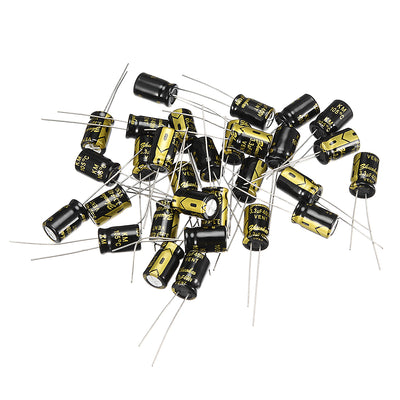 Harfington Uxcell Aluminum Radial Electrolytic Capacitor with 3.3uF 400V 105 Celsius Life 2000H 8 x 12 mm Black 30pcs