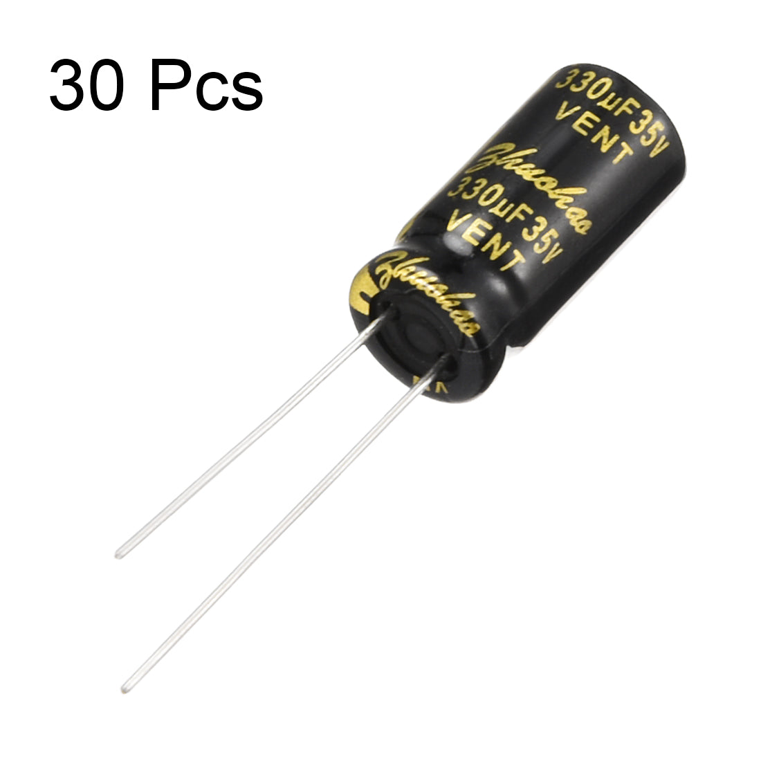 uxcell Uxcell Aluminum Radial Electrolytic Capacitor with 330uF 35V 105 Celsius Life 2000H 8 x 16 mm Black 30pcs