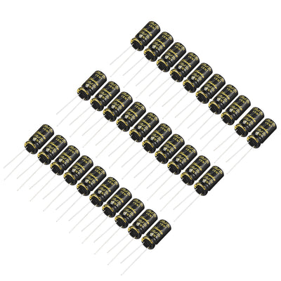 Harfington Uxcell Aluminum Radial Electrolytic Capacitor with 330uF 35V 105 Celsius Life 2000H 8 x 16 mm Black 30pcs