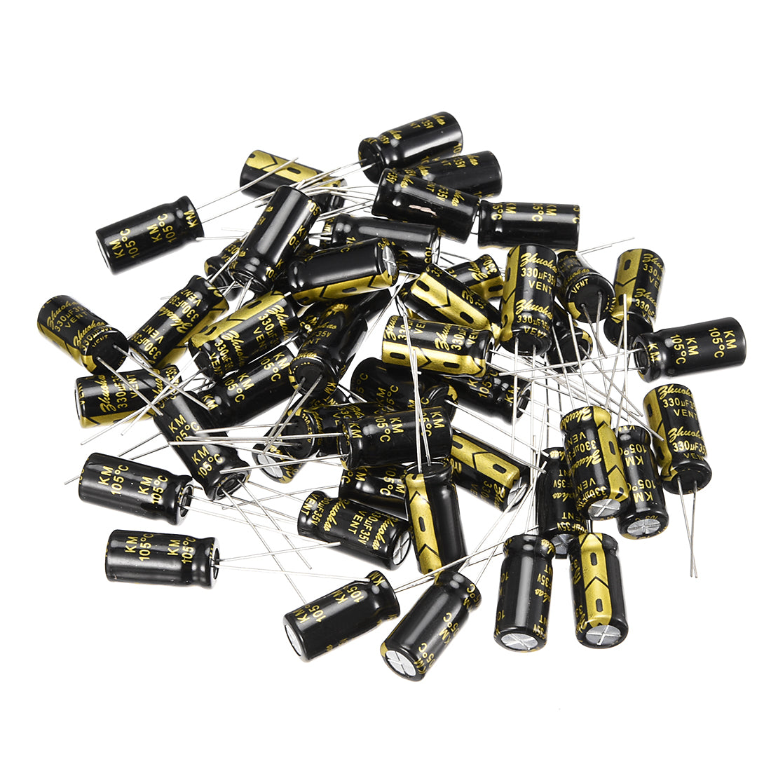 uxcell Uxcell Aluminum Radial Electrolytic Capacitor with 330uF 35V 105 Celsius Life 2000H 8 x 16 mm Black 50pcs