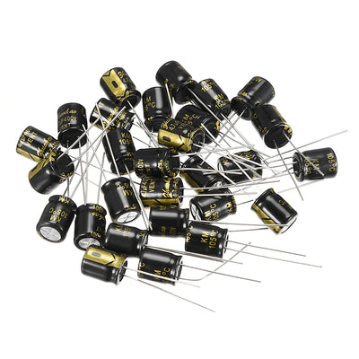 Harfington Uxcell Aluminum Radial Electrolytic Capacitor with 4.7uF 400V 105 Celsius Life 2000H 8 x 10 mm Black 30pcs