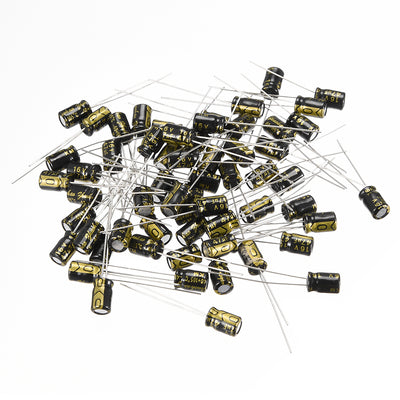 Harfington Uxcell Aluminum Radial Electrolytic Capacitor with 47uF 16V 105 Celsius Life 2000H 5 x 7 mm Black 80pcs