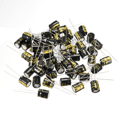 Harfington Uxcell Aluminum Radial Electrolytic Capacitor with 470uF 16V 105 Celsius Life 2000H 8 x 9 mm Black 50pcs