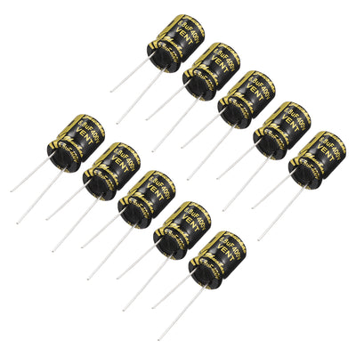 Harfington Uxcell Aluminum Radial Electrolytic Capacitor with 6.8uF 400V 105 Celsius Life 2000H 10 x 13 mm Black 10pcs