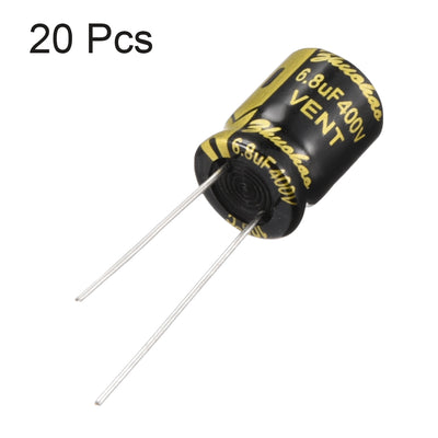 Harfington Uxcell Aluminum Radial Electrolytic Capacitor with 6.8uF 400V 105 Celsius Life 2000H 10 x 13 mm Black 20pcs
