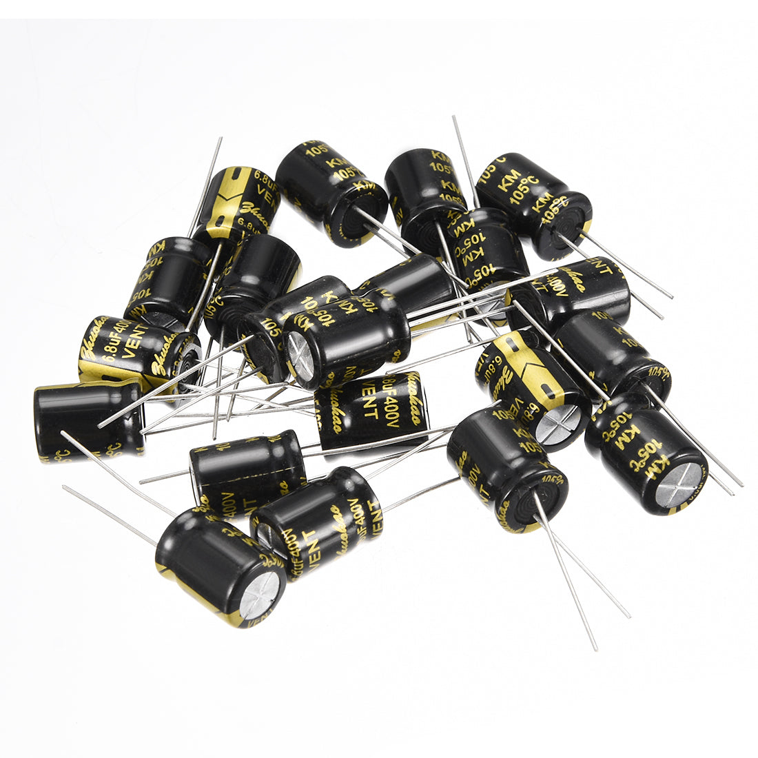 uxcell Uxcell Aluminum Radial Electrolytic Capacitor with 6.8uF 400V 105 Celsius Life 2000H 10 x 13 mm Black 20pcs