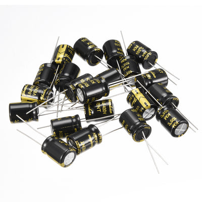 Harfington Uxcell Aluminum Radial Electrolytic Capacitor with 6.8uF 400V 105 Celsius Life 2000H 10 x 13 mm Black 20pcs