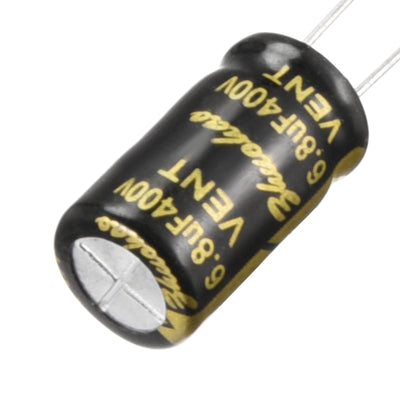 Harfington Uxcell Aluminum Radial Electrolytic Capacitor with 6.8uF 400V 105 Celsius Life 2000H 8 x 14 mm Black 50pcs