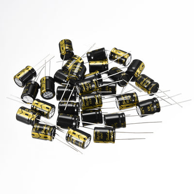 uxcell Uxcell Aluminum Radial Electrolytic Capacitor with 680uF 25V 105 Celsius Life 2000H 10 x 13 mm Black 30pcs