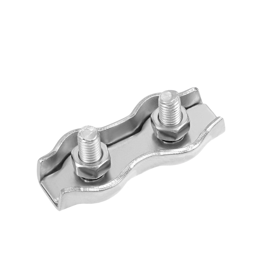 uxcell Uxcell 4 Pcs 304 Stainless Steel Duplex Wire Rope Clip Cable Clamp Suit For 2mm-3mm Rope