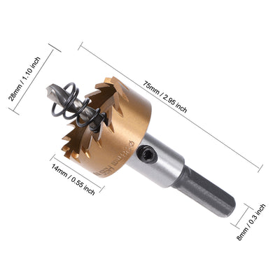 Harfington Uxcell 28mm HSS Drill Bit Hole Saw Stainless High Speed Steel Metal Alloy