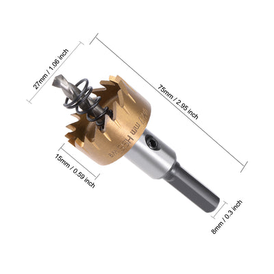 Harfington Uxcell 12-38mm HSS Drill Bit Hole Saw Stainless High Speed Steel Metal Alloy