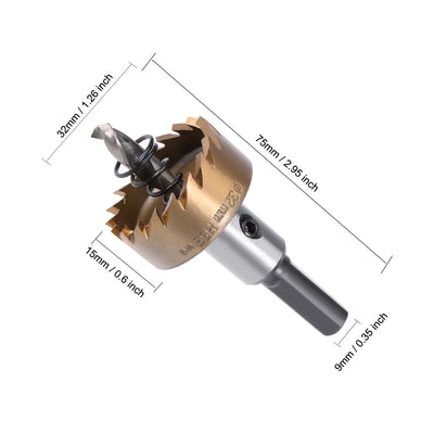 Harfington Uxcell 12-38mm HSS Drill Bit Hole Saw Stainless High Speed Steel Metal Alloy