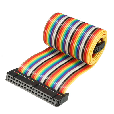 uxcell Uxcell IDC Rainbow Wire Flat Ribbon Cable 34 Pins 48cm Length 2.54mm Pitch Type-B