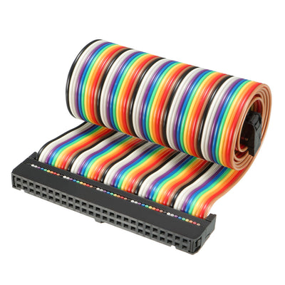 uxcell Uxcell IDC Rainbow Wire Flat Ribbon Cable 50 Pins 43cm Length 2.54mm Pitch Type-C