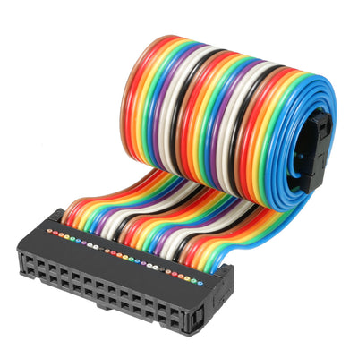 uxcell Uxcell IDC Rainbow Wire Flat Ribbon Cable 26 Pins 43cm Length 2.54mm Pitch Type-C