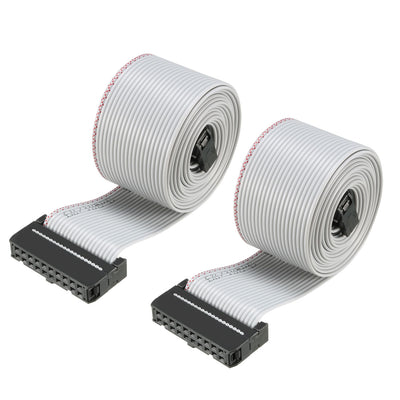 uxcell Uxcell IDC Gray Wire Flat Ribbon Cable 20 Pins 128cm Length 2.54mm Pitch 2pcs Type-C