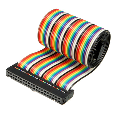 uxcell Uxcell IDC Rainbow Wire Flat Ribbon Cable 40 Pins 66cm Length 2.54mm Pitch Type-C