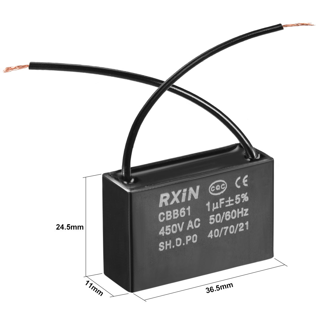 Harfington Run Capacitors Cable Metallized Polypropylene Film Capacitors for Ceiling Fan