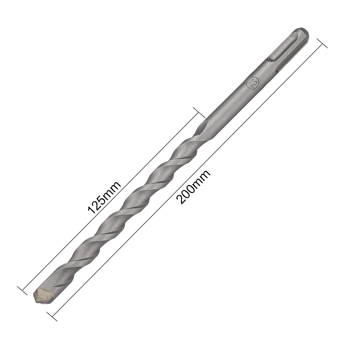 uxcell Uxcell Masonry Drill Bit 12mmx200mm Round Shank 125mm Drilling for Impact Drill