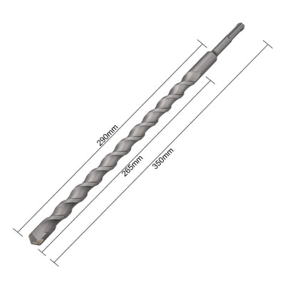 Harfington Uxcell Masonry Drill Bit 18mmx350mm Round Shank 265mm Drilling for Impact Drill
