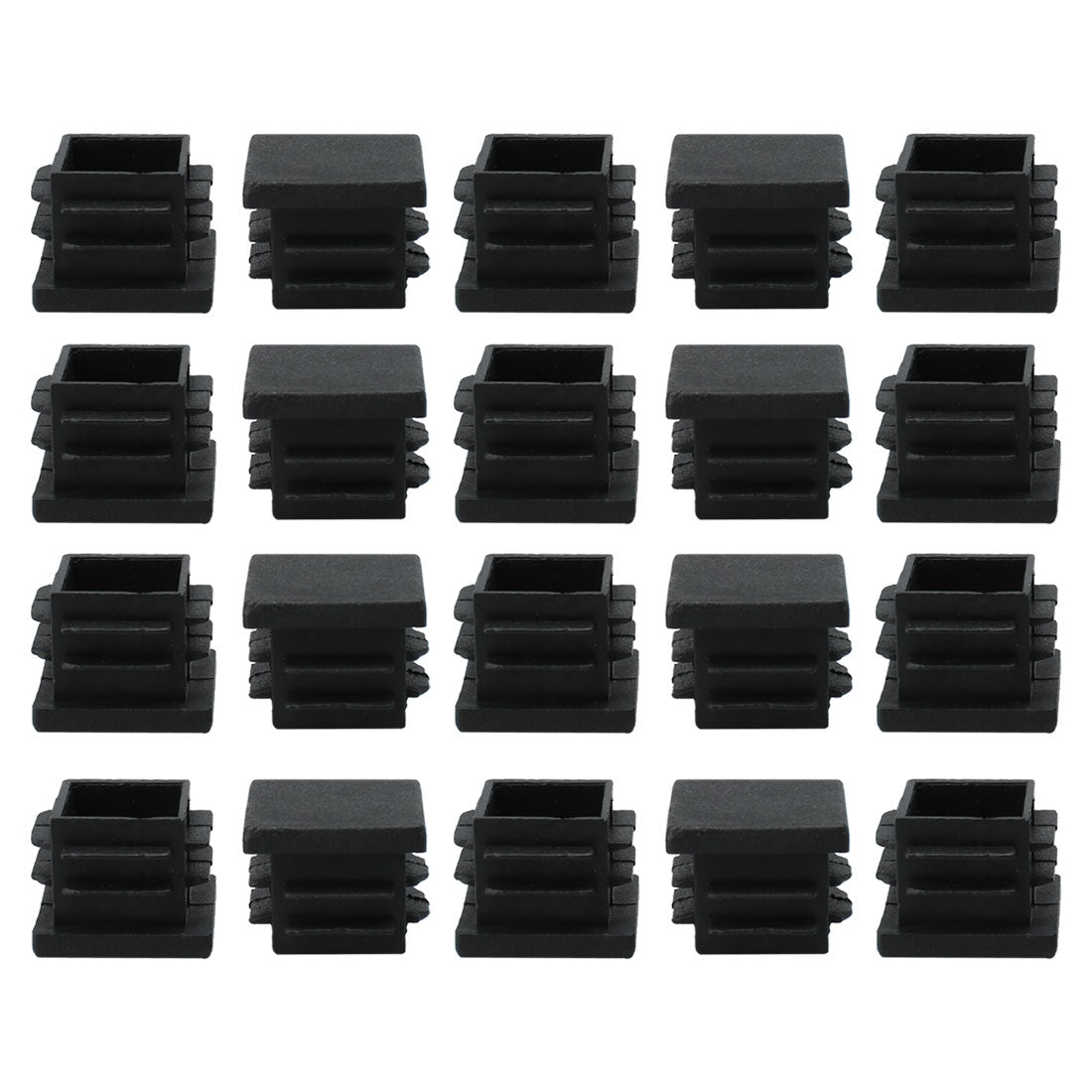 Uxcell 20pcs 15 x 15mm Plastic Square Ribbed Tube Inserts End Covers ...