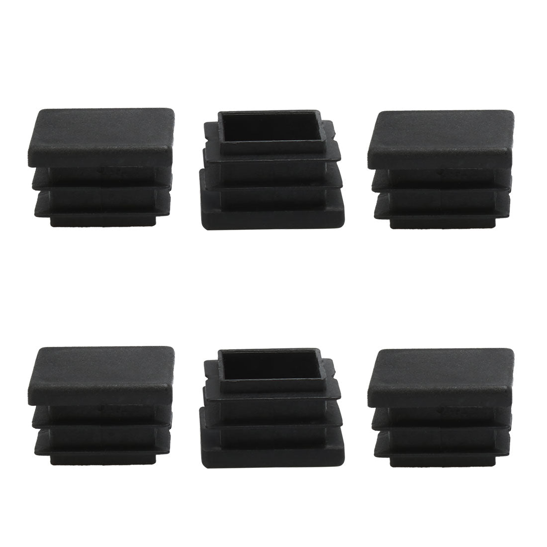 Uxcell Uxcell 6pcs 100 x 100mm Plastic Square Ribbed Tube Inserts End Cover Caps, for 4" to 4" Inner Size, Furniture Couch Feet Floor Protector