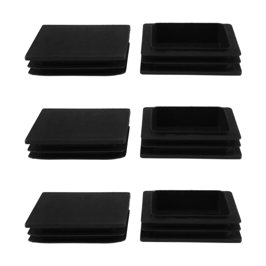 Uxcell 6pcs 100 x 100mm Plastic Square Ribbed Tube Inserts End Cover ...