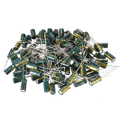 uxcell Uxcell Aluminum Radial Electrolytic Capacitor Low ESR Green with 100UF 16V 105 Celsius Life 3000H 5 x 11 mm High Ripple Current,Low Impedance 120pcs