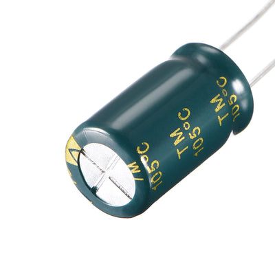 Harfington Uxcell Aluminum Radial Electrolytic Capacitor Low ESR Green with 1000UF 16V 105 Celsius Life 3000H 10 x 17 mm High Ripple Current,Low Impedance 20pcs