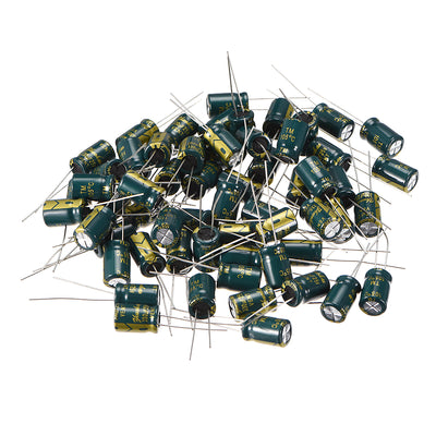 uxcell Uxcell Aluminum Radial Electrolytic Capacitor Low ESR Green with 330UF 25V 105 Celsius Life 3000H 8 x 12 mm High Ripple Current,Low Impedance 60pcs