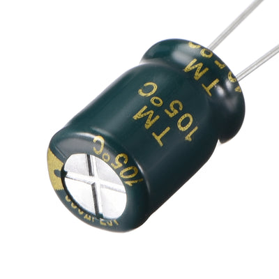 Harfington Uxcell Aluminum Radial Electrolytic Capacitor Low ESR Green with 330UF 25V 105 Celsius Life 3000H 8 x 12 mm High Ripple Current,Low Impedance 100pcs